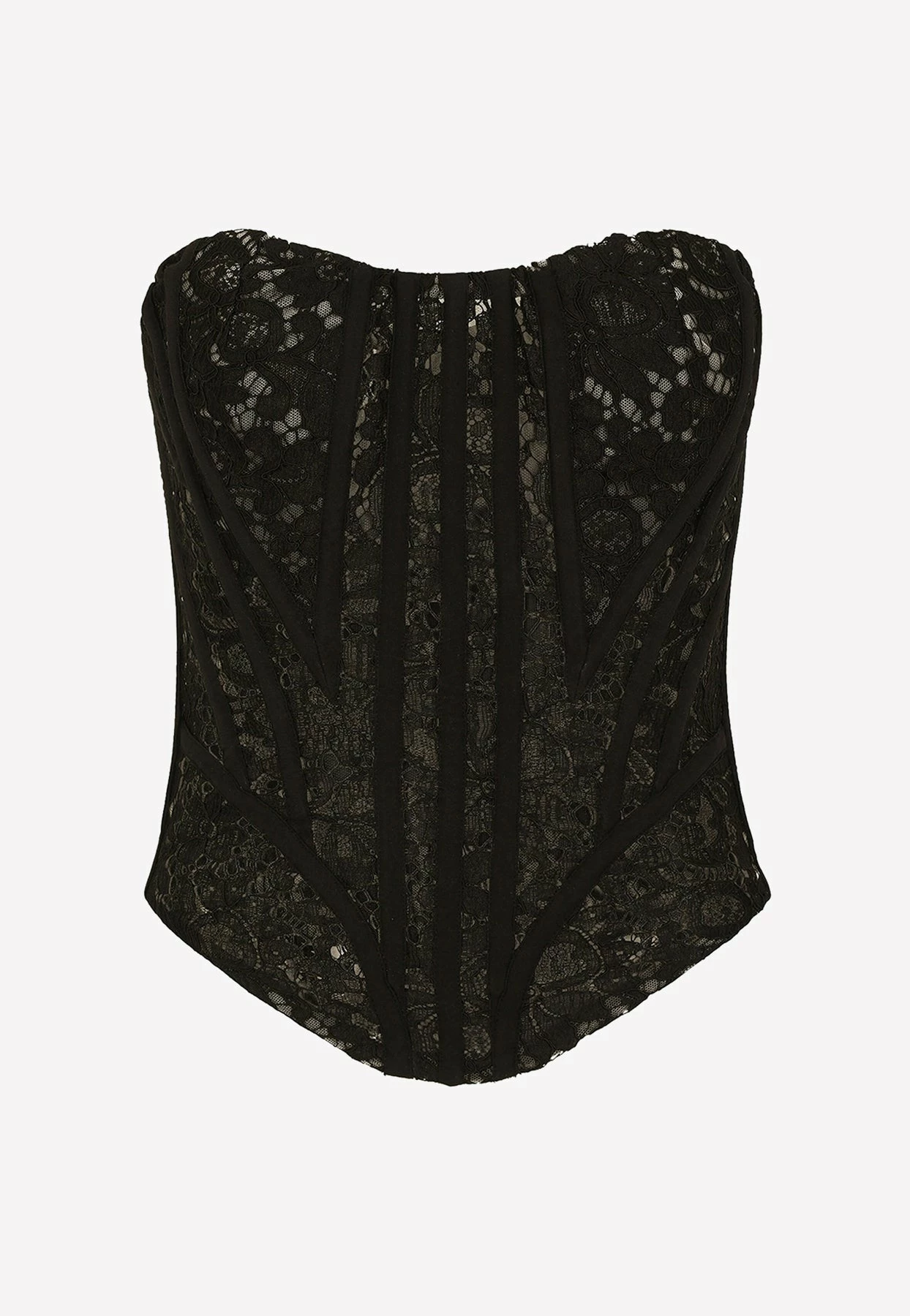 Dolce & Gabbana Lace Detail Bustier Cropped Top Black 4 Dolce & Gabbana Lace Detail Bustier Cropped Top Black - Image 4