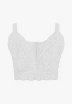 Dolce & Gabbana Embroidered Sleeveless Cropped Top White -Evening Dresses Popular Store F75ZWZ 20GDAFP 20W0800 202