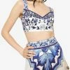 Dolce & Gabbana Majolica Print Cropped Top Blue