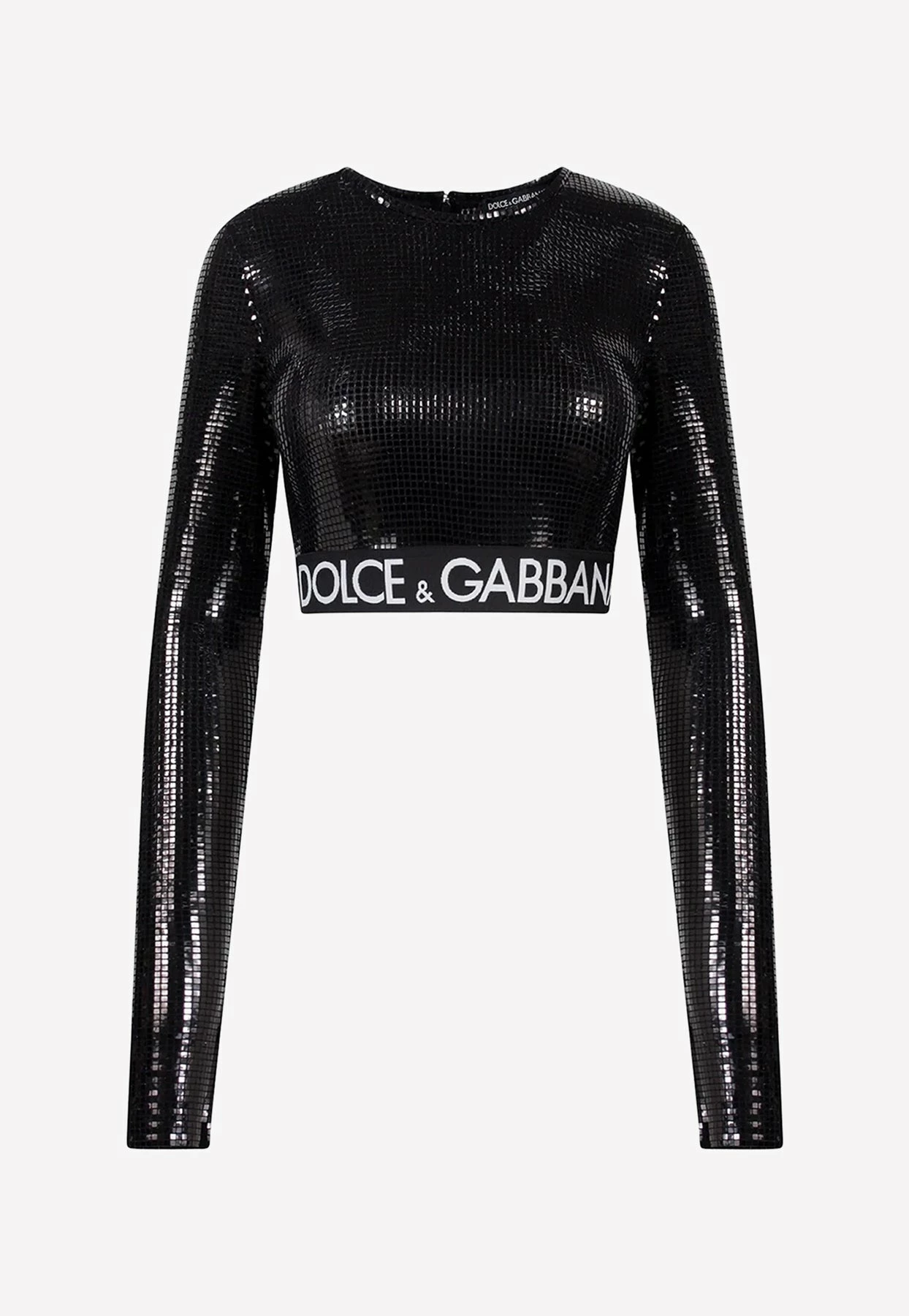 Dolce & Gabbana Sequin Embellished Crop Top Black 1 Dolce & Gabbana Sequin Embellished Crop Top Black
