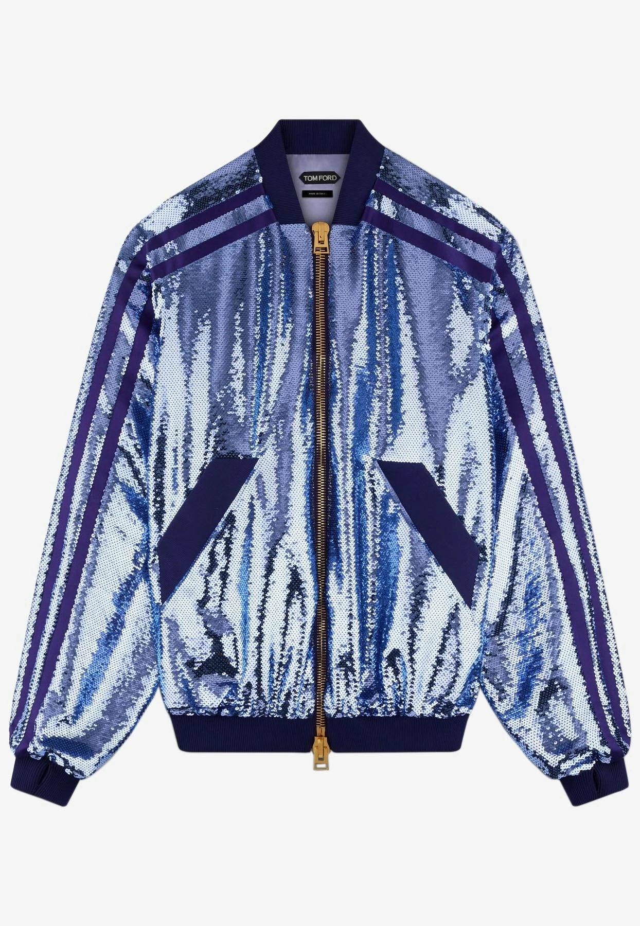 Tom Ford Sequin Embellished Bomber Jacket Purple 3 Tom Ford Sequin Embellished Bomber Jacket Purple - Image 3