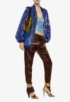 Tom Ford Sequin Embellished Bomber Jacket Purple