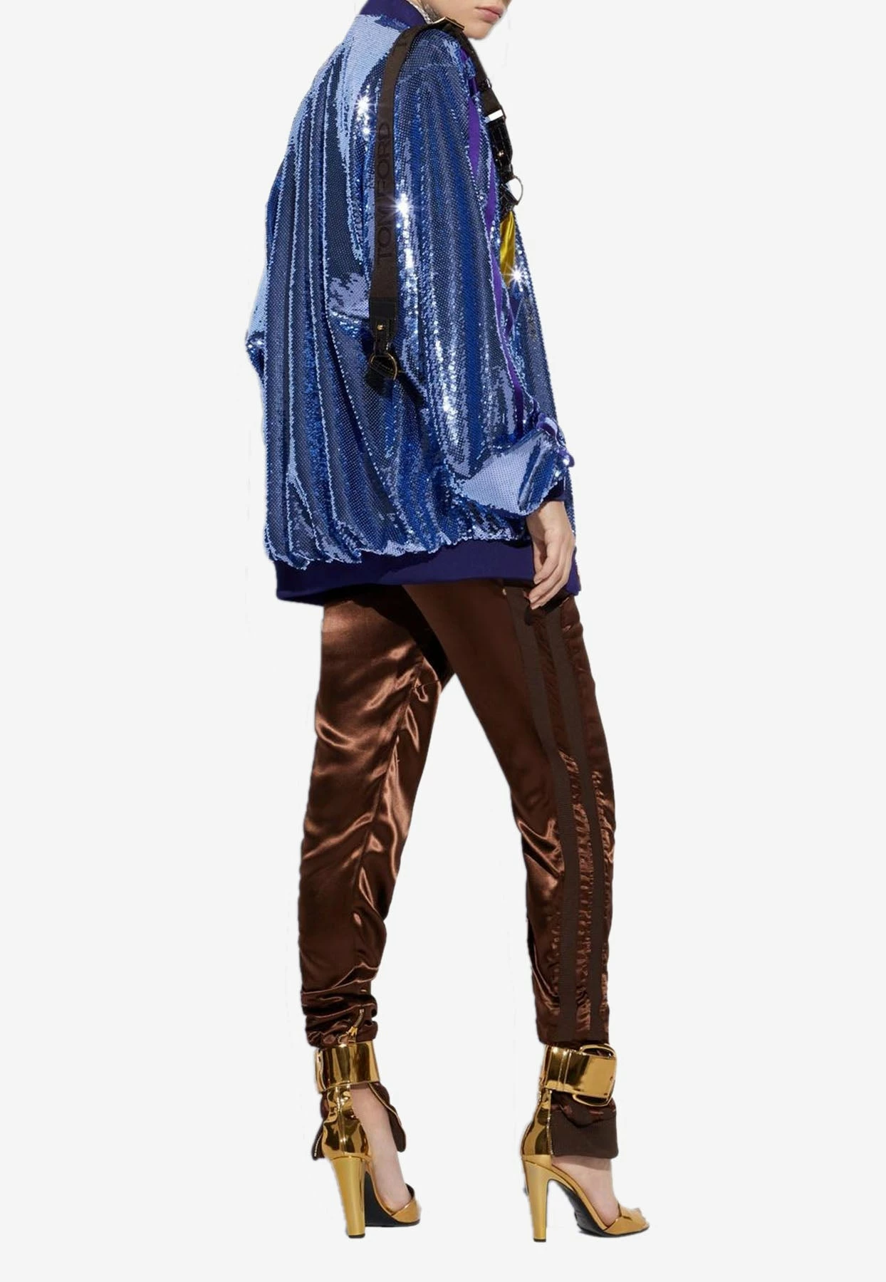 Tom Ford Sequin Embellished Bomber Jacket Purple 2 Tom Ford Sequin Embellished Bomber Jacket Purple - Image 2