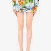 Dolce & Gabbana Hydrangea Print Cotton Shorts Multicolor