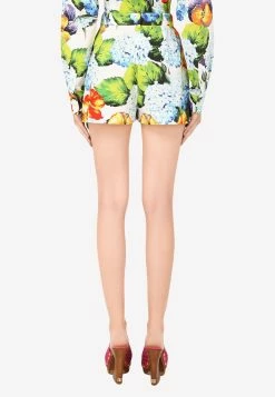 Dolce & Gabbana Hydrangea Print Cotton Shorts Multicolor -Evening Dresses Popular Store FTAGOT 20HS5MA 20HA3JA 20A