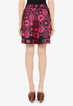Dolce & Gabbana DG Print Elastic Silk Shorts Pink -Evening Dresses Popular Store FTAM7T 20FI18R 20HE3GS 201
