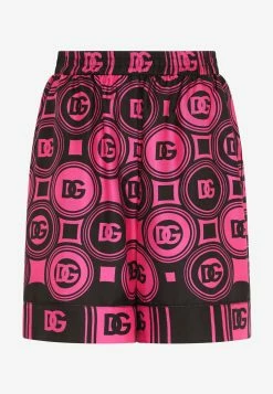 Dolce & Gabbana DG Print Elastic Silk Shorts Pink -Evening Dresses Popular Store FTAM7T 20FI18R 20HE3GS 202