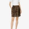 Dolce & Gabbana Animalier Printed Silk Shorts Brown