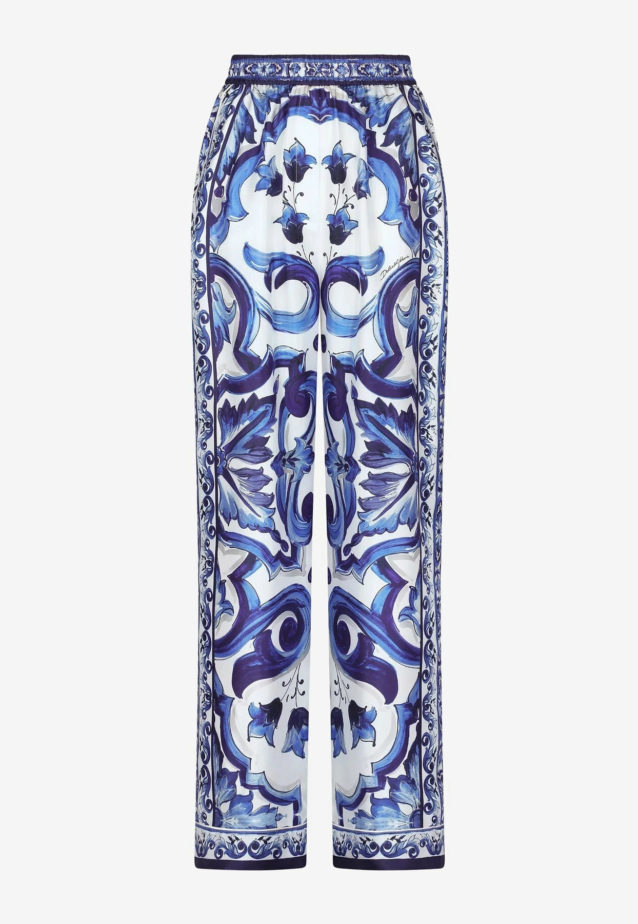 Dolce & Gabbana Majolica Print Twill Pants Blue 1 Dolce & Gabbana Majolica Print Twill Pants Blue