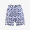 Dolce & Gabbana Majolica Print Tailored Shorts Blue