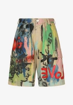 Dolce & Gabbana Graffiti Print Cargo Shorts Multicolor -Evening Dresses Popular Store FTB8KT 20GES77 20HA3DN 203