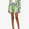 Dolce & Gabbana 60's Print High-Waist Gabardine Shorts Green