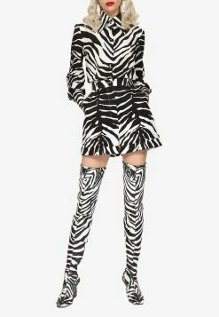 Dolce & Gabbana High-Waist Zebra Print Drill Shorts Monochrome -Evening Dresses Popular Store FTCIWT 20FSFJ2 20S9000