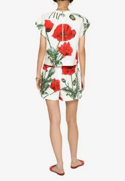 Dolce & Gabbana Poppy-Print Poplin Shorts Multicolor -Evening Dresses Popular Store FTCKAT 20HS5NN 20HA3VN 202