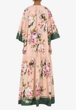 Dolce & Gabbana Floral Print Poplin Maxi Kaftan Pink -Evening Dresses Popular Store I6BO8W 20GDAX9 20S9000 201