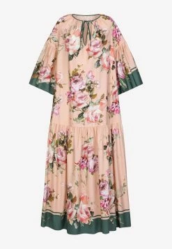 Dolce & Gabbana Floral Print Poplin Maxi Kaftan Pink -Evening Dresses Popular Store I6BO8W 20GDAX9 20S9000 202