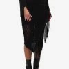 Jonathan Simkhai Jensie Pointelle Fringe Midi Skirt Black