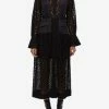 Jonathan Simkhai Zuma Lace Patchwork Shirt Midi Dress Black