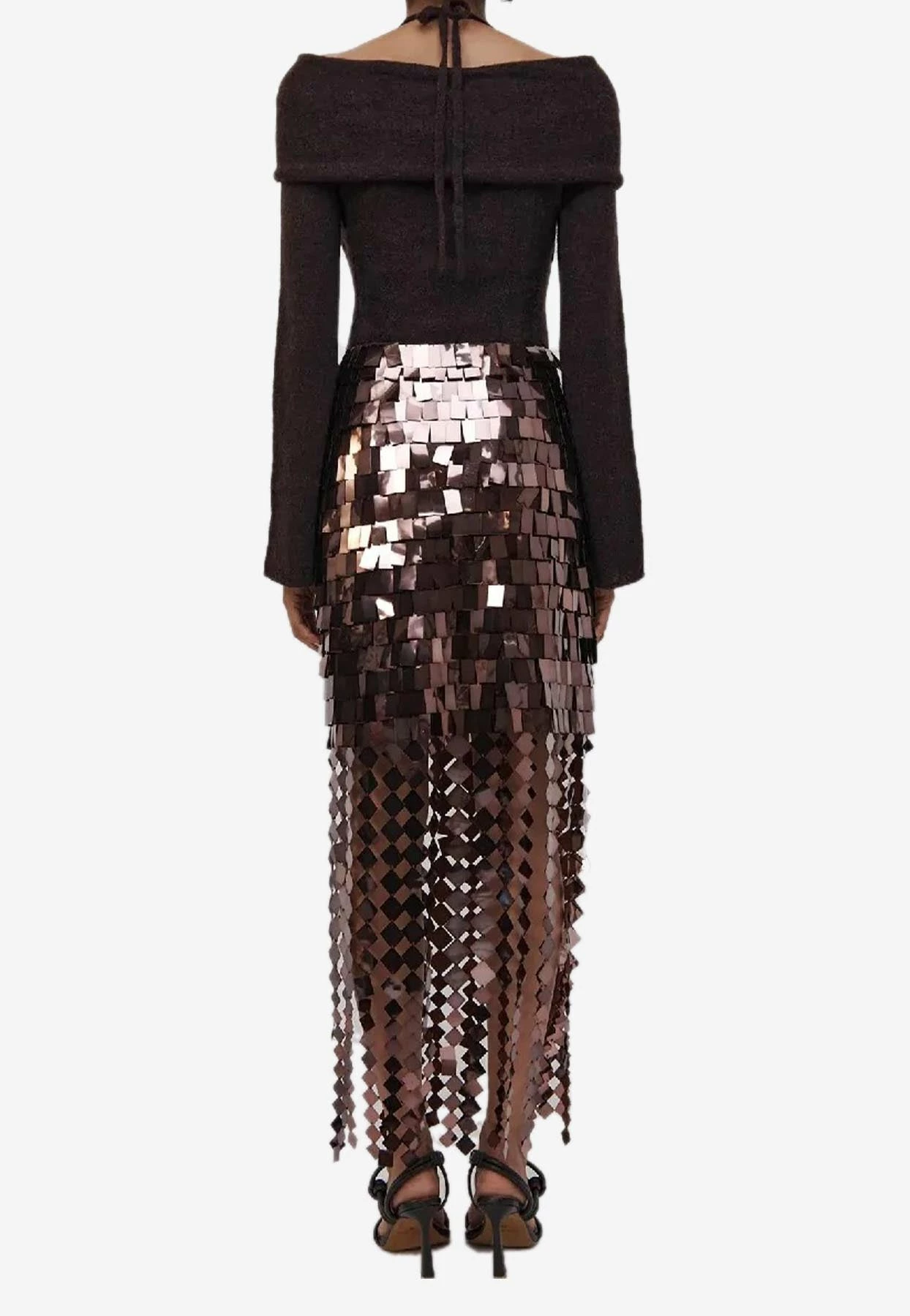 Jonathan Simkhai Lucee Sequin Midi Skirt Brown 3 Jonathan Simkhai Lucee Sequin Midi Skirt Brown - Image 3
