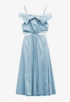 Jonathan Simkhai Ansley Off-Shoulder Midi Dress With Cut-Outs Light Blue