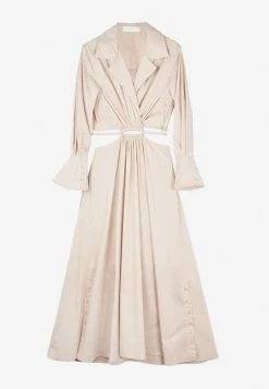 Jonathan Simkhai Alex Shirt Dress With Cut-Outs Beige