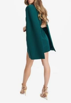 Lavish Alice Pleated Cape Sleeve Mini Dress Green 5 Lavish Alice Pleated Cape Sleeve Mini Dress Green -Evening Dresses Popular Store LA 231DS05 GRNGREEN 201