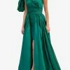 Leal Daccarett Isla Negra One-Shoulder Gown Green