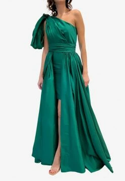 Leal Daccarett Isla Negra One-Shoulder Gown Green