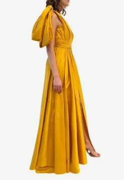 Leal Daccarett Isla Negra One-Shoulder Gown Yellow -Evening Dresses Popular Store LDOING 201