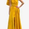 Leal Daccarett Isla Negra One-Shoulder Gown Yellow