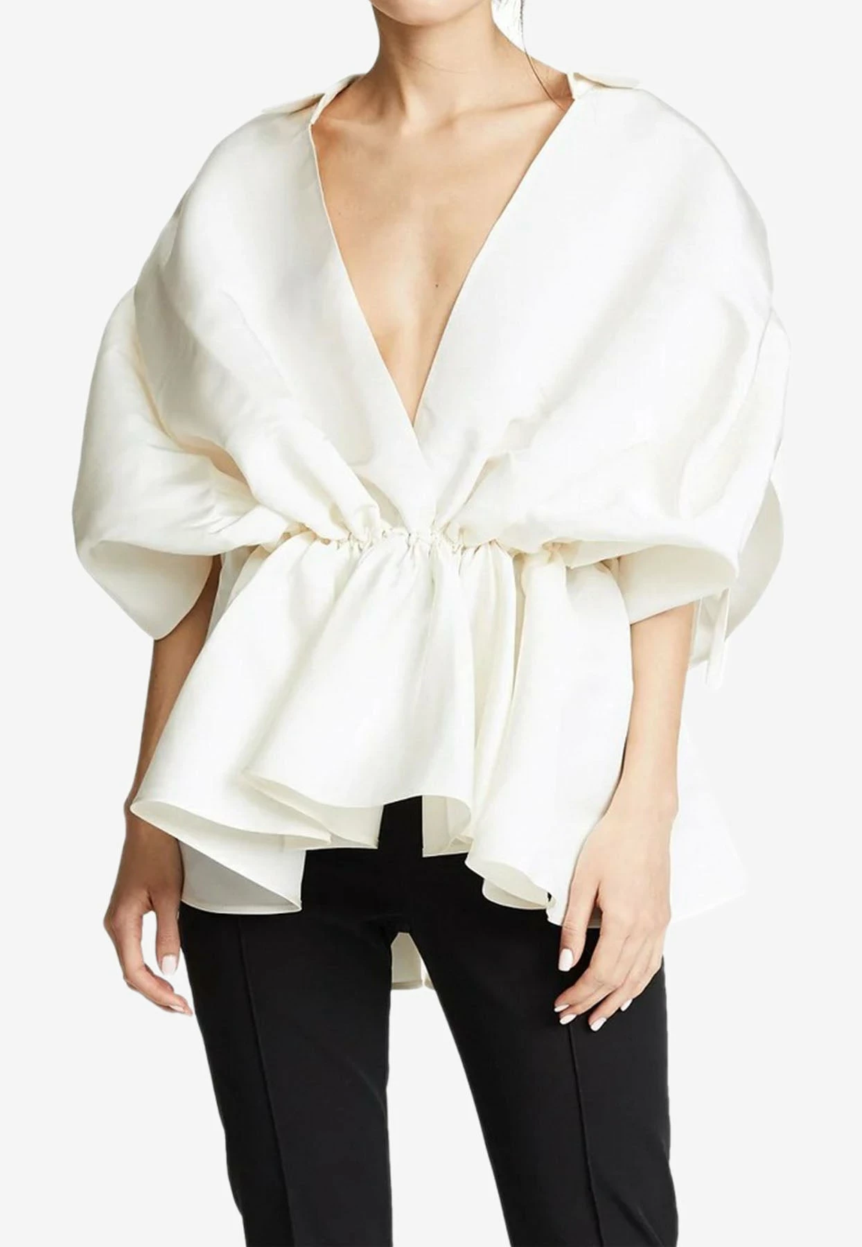 Leal Daccarett V-neck Getsemani Top White 1 Leal Daccarett V-neck Getsemani Top White