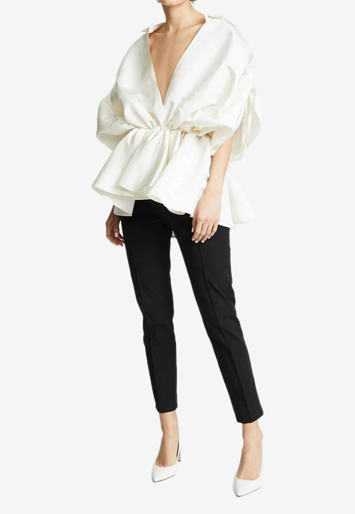 Leal Daccarett V-neck Getsemani Top White 2 Leal Daccarett V-neck Getsemani Top White - Image 2