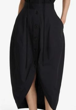 Lee Mathews Oakley Midi Skirt Black -Evening Dresses Popular Store M2204SK112BLACK 201