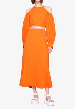 Stella McCartney Belted Maxi Dress Orange