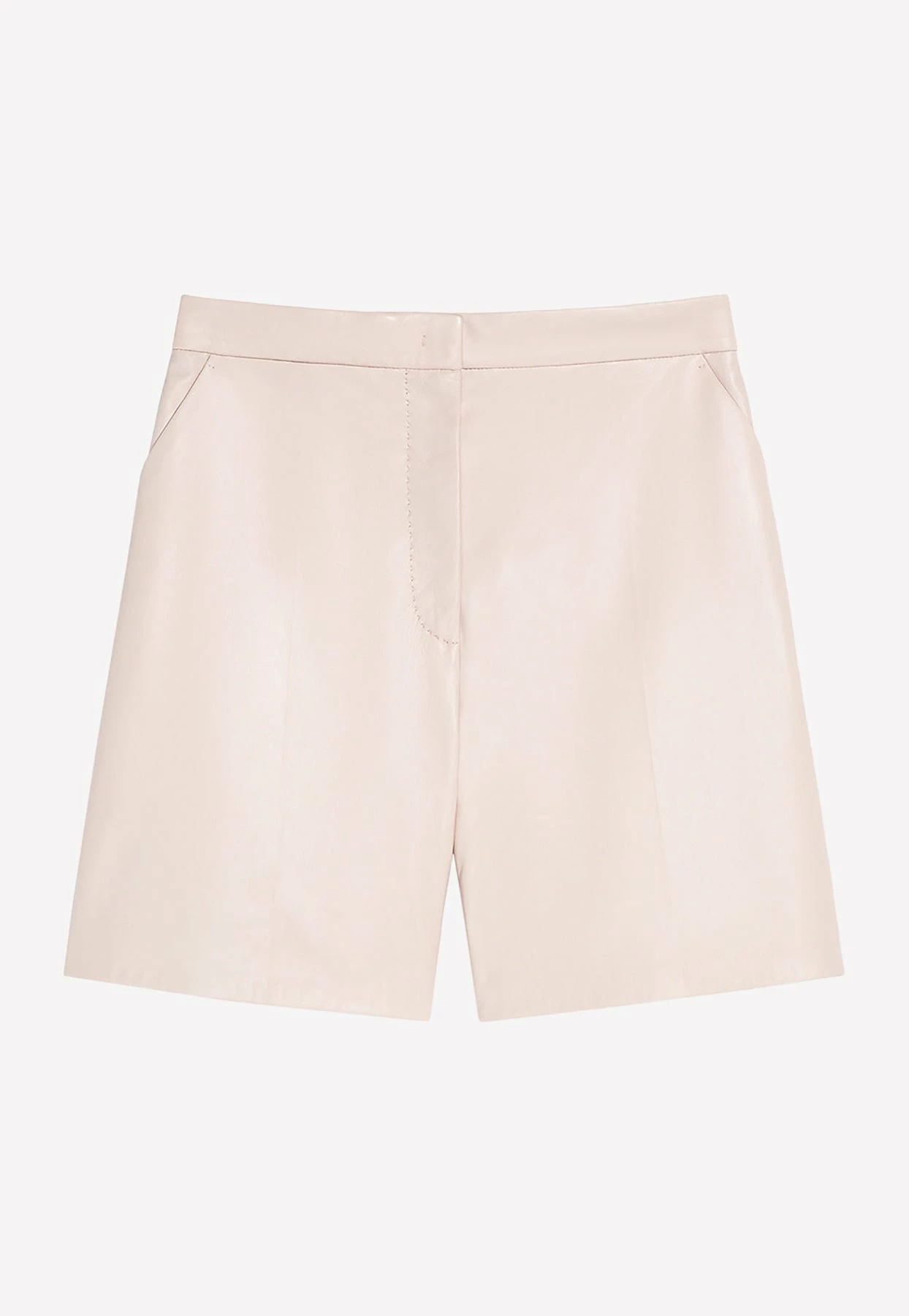 Max Mara High-Waist Leather Shorts Pink 1 Max Mara High-Waist Leather Shorts Pink