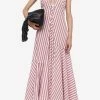 Jil Sander Halterneck Striped Maxi Dress Pink