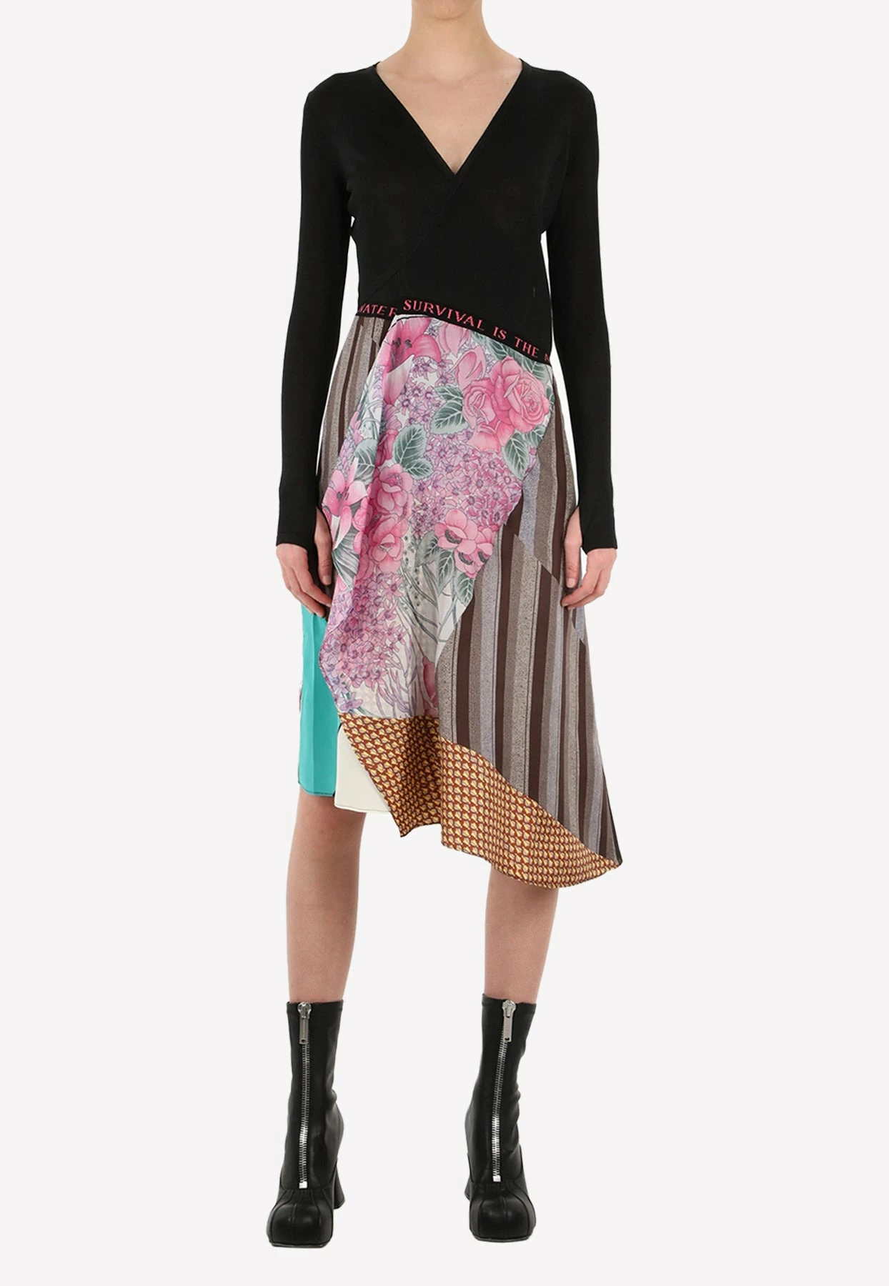 Marine Serre Asymmetric Paneled Wrap Dress Multicolor 1 Marine Serre Asymmetric Paneled Wrap Dress Multicolor