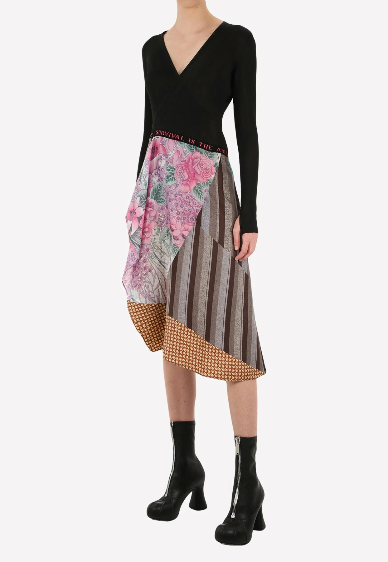 Marine Serre Asymmetric Paneled Wrap Dress Multicolor 2 Marine Serre Asymmetric Paneled Wrap Dress Multicolor - Image 2