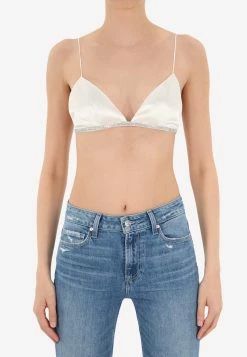 Nuè Rosie Rhinestone Bralette Top White