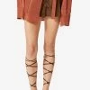 Valentino Washed Taffeta High-Waist Shorts Brown