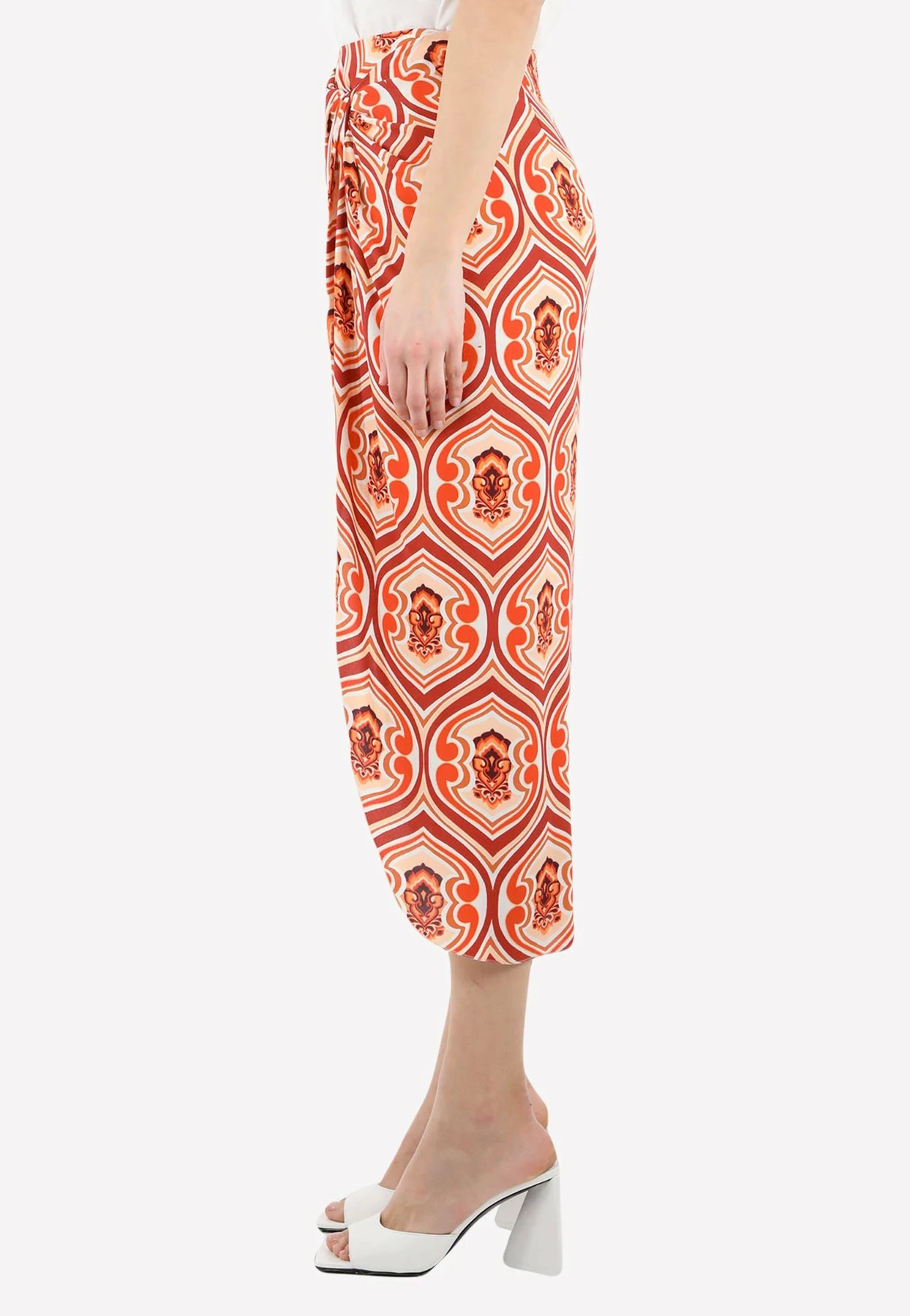 Etro Geometric Print Sarong Skirt Orange 3 Etro Geometric Print Sarong Skirt Orange - Image 3