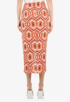 Etro Geometric Print Sarong Skirt Orange 7 Etro Geometric Print Sarong Skirt Orange -Evening Dresses Popular Store MzE1Njg2