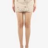 Burberry Buttoned Mini Skirt With Belt Detail Beige