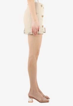 Burberry Buttoned Mini Skirt With Belt Detail Beige 6 Burberry Buttoned Mini Skirt With Belt Detail Beige -Evening Dresses Popular Store MzE1Nzgy