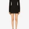 Dolce & Gabbana Mini Long-Sleeved Lace Dress Black