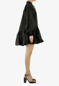 Valentino Washed Taffeta Mini Shirt Dress Black -Evening Dresses Popular Store MzE3MzU0