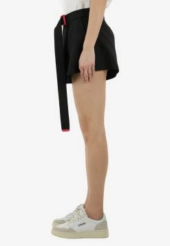 Off-White Mini Shorts With Buckle Black -Evening Dresses Popular Store MzE3ODIw