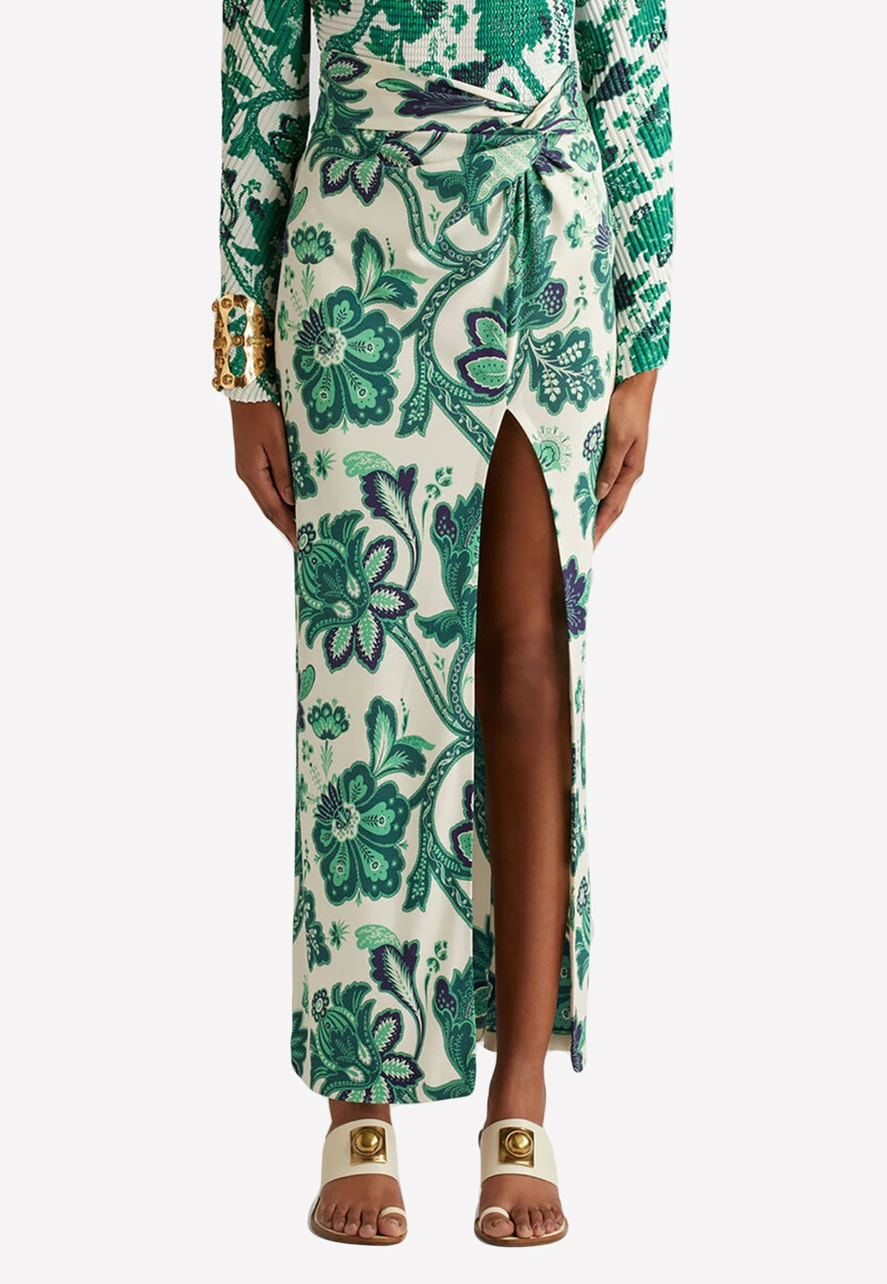 Etro Tree Of Life Maxi Sarong Skirt Green 2 Etro Tree Of Life Maxi Sarong Skirt Green - Image 2