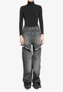 Balenciaga Cut-Up Mini Denim Skirt Black