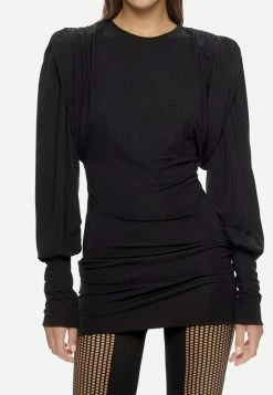 The Attico Quinn Long-Sleeved Mini Dress Black